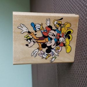 DISNEY Rubber Stamp "Cast Members" Group •Mickey Minnie Goofy Pluto Donald Daisy